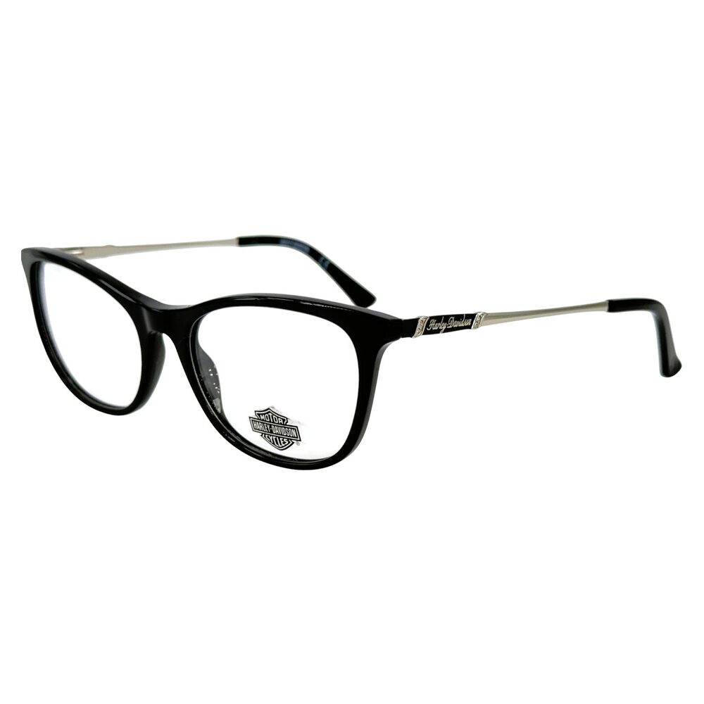 Harley Davidson HD0549 Womens Plastic Eyeglass Frame 001 Shiny Black 53-17
